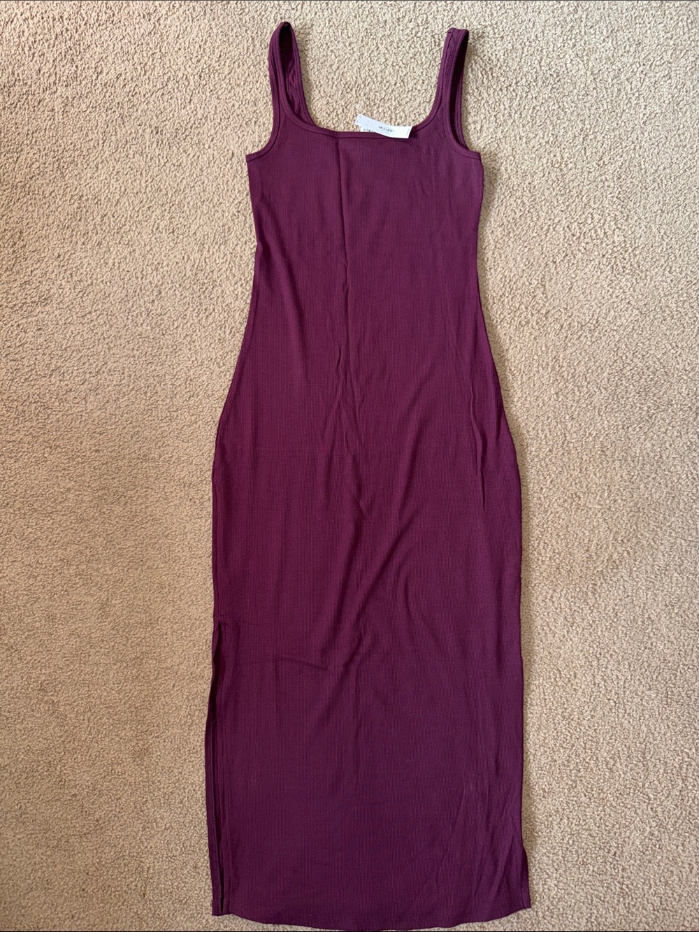 PINK Victoria's Secret Sleeveless Ribbed Maxi Dress in Plum